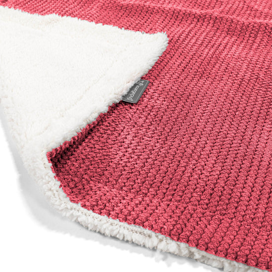 Narzuta / koc Sherpa - Pom Pom Czerwony pastelowy 01