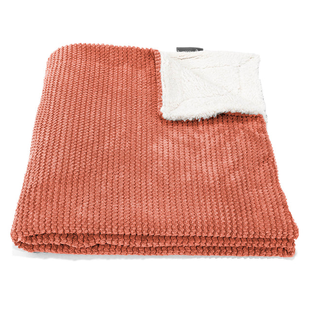 Narzuta / koc Sherpa - Pom Pom Dyniowy Pomarańczowy 02