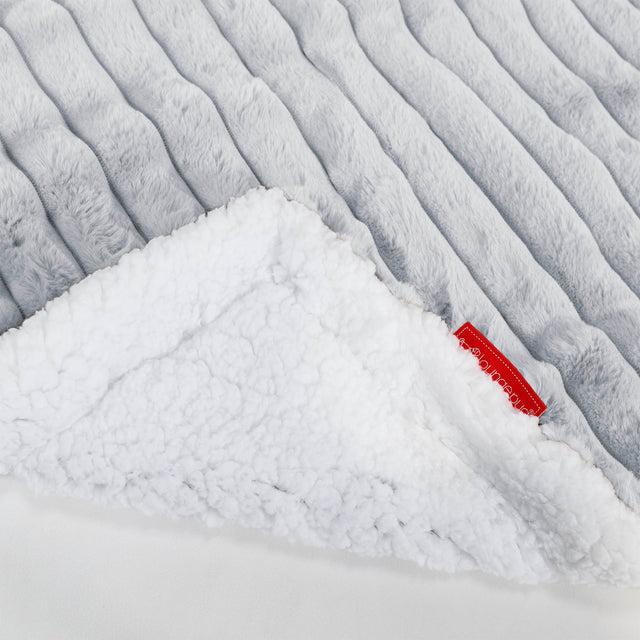 Narzuta / koc Sherpa - Sztruks ultra plusz Kacze jajo niebieskie 01