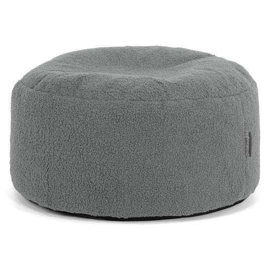 Ottoman Puff z Talerzem do Serwowania - Boucle Szarość - 02