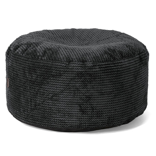 Ottoman Puff z Talerzem do Serwowania - Sztruks waflowy Czerń - 02