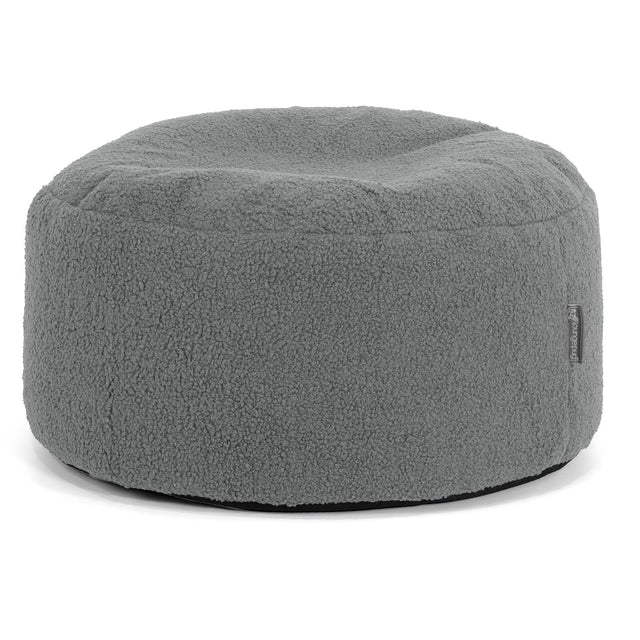 Podnóżek duży okrągły - Boucle Szarość 01