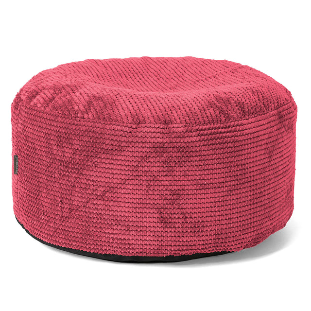 Podnóżek duży okrągły - Pom Pom Czerwony pastelowy 01