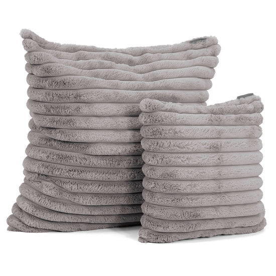 Poszewka na poduszkę ozdobna 47 x 47cm - Sztruks ultra plusz Szarość 02