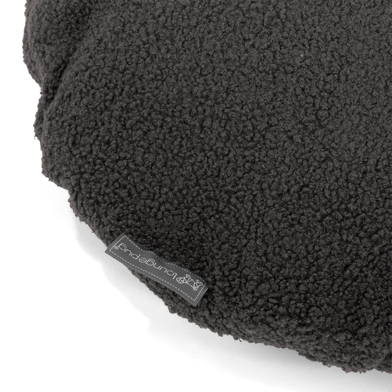 Poszewka na poduszkę ozdobna okrągła 50cm - Boucle Grafit szarość 02