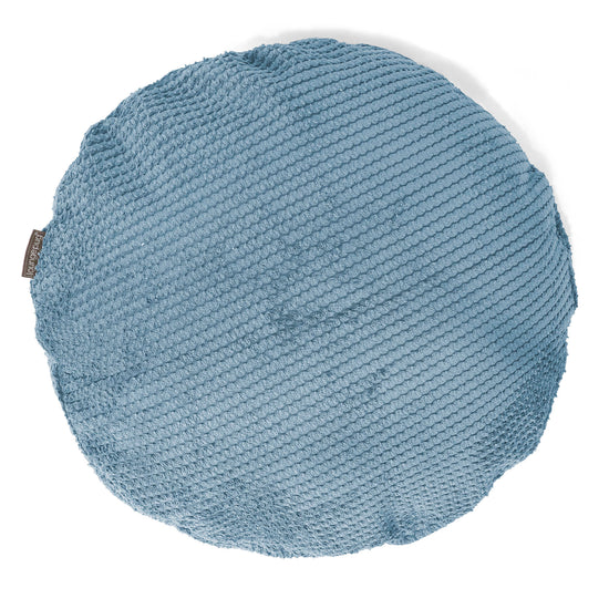 Poszewka na poduszkę ozdobna okrągła 50cm - Pom Pom Błękit królewski 01