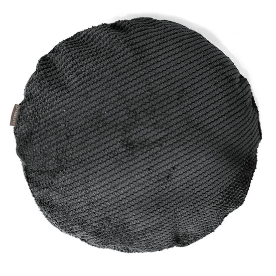Poszewka na poduszkę ozdobna okrągła 50cm - Pom Pom Czerń 01