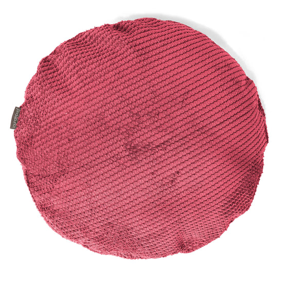 Poszewka na poduszkę ozdobna okrągła 50cm - Pom Pom Czerwony pastelowy 01