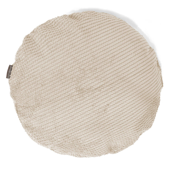 Poszewka na poduszkę ozdobna okrągła 50cm - Pom Pom Kość słoniowa 01