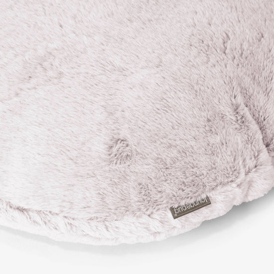 Poszewka na poduszkę ozdobna okrągła 50cm - Sztuczne futerko z królika Łosoś 02