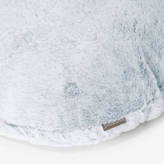 Poszewka na poduszkę ozdobna okrągła 50cm - Sztuczne futerko z królika Popielaty 02