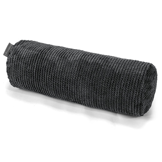 Poszewka na poduszkę ozdobna wałek 20 x 55cm - Pom Pom Czerń 01