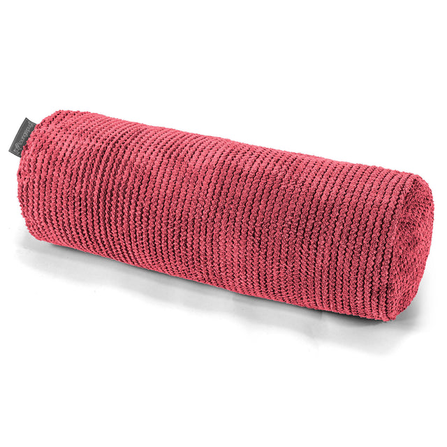 Poszewka na poduszkę ozdobna wałek 20 x 55cm - Pom Pom Czerwony pastelowy 01