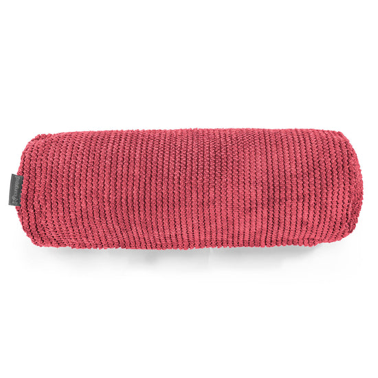 Poszewka na poduszkę ozdobna wałek 20 x 55cm - Pom Pom Czerwony pastelowy 02