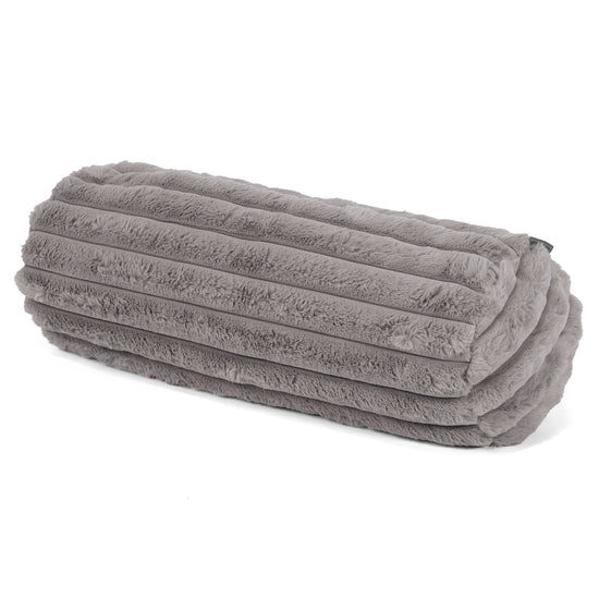 Poszewka na poduszkę ozdobna wałek 20 x 55cm - Sztruks ultra plusz Szarość 01