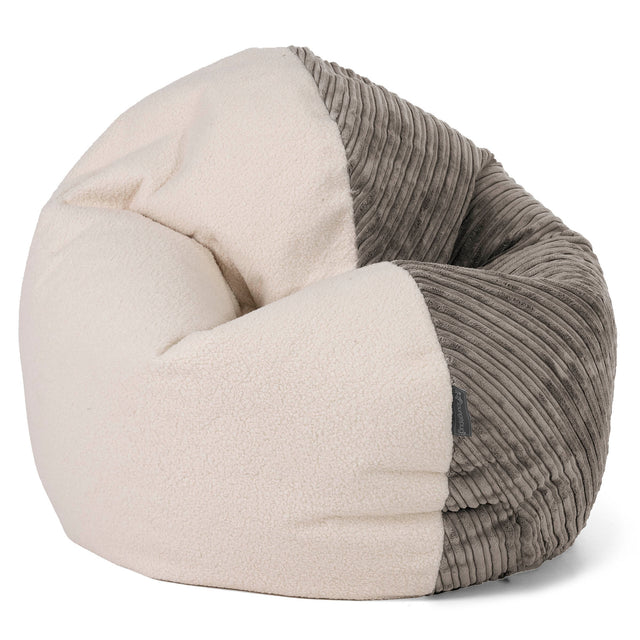 Pufa fotel dla dzieci Flexforma Junior 2-14 lat - Boucle & sztruks Grafit szarość 01