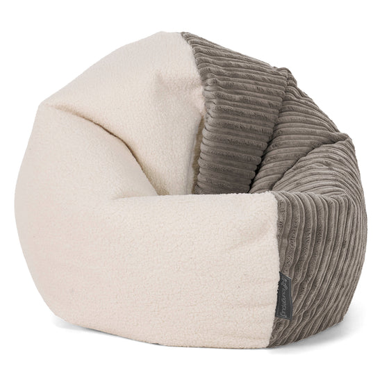 Pufa fotel Flexforma dla małych dzieci 1-3 lata - Boucle & sztruks Grafit szarość 01