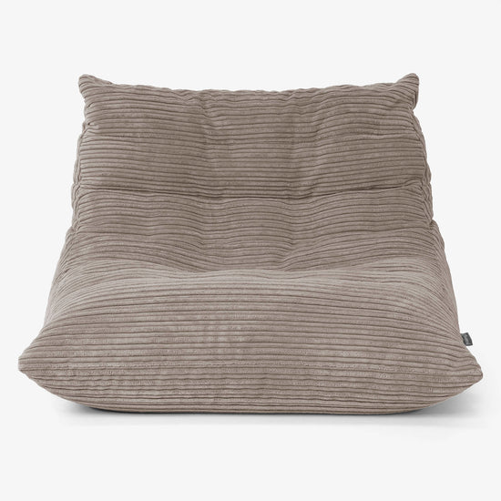 Pufa fotel Noah na podłogę - Klasyczny sztruks Beżowa szarość 01