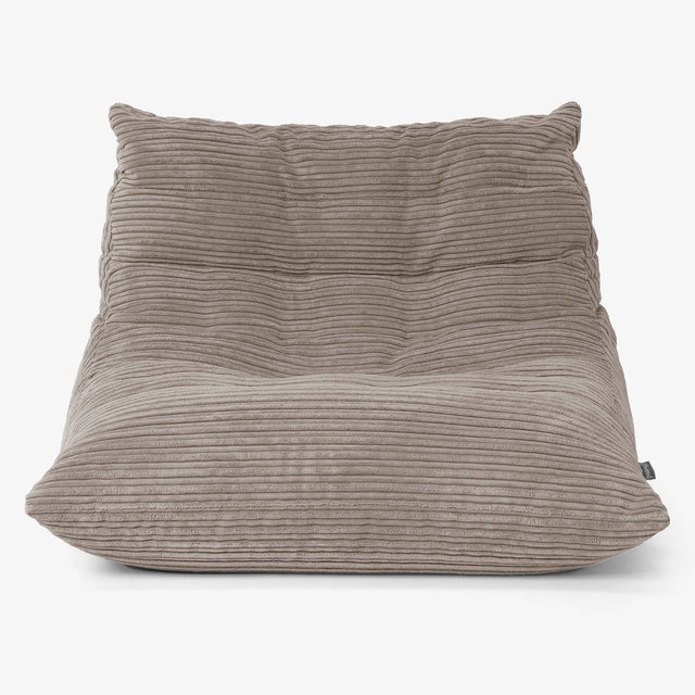 Pufa fotel Noah na podłogę - Klasyczny sztruks Beżowa szarość 01