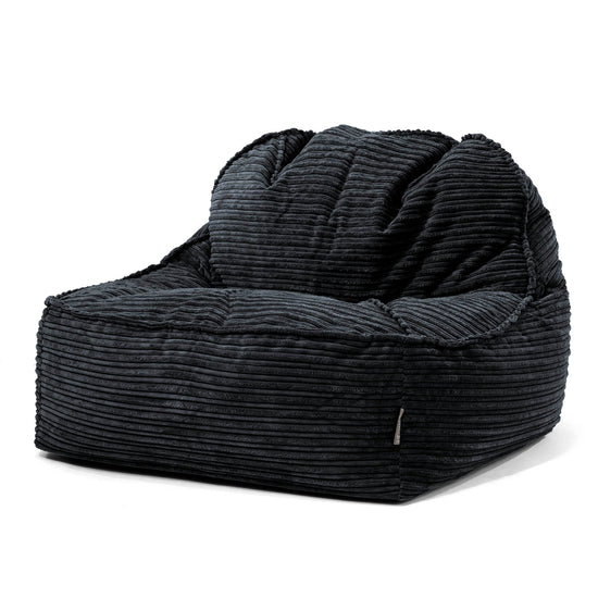 Pufa fotel Sloucher 2.0 - Klasyczny sztruks Czerń 01