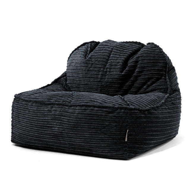 Pufa fotel Sloucher 2.0 - Klasyczny sztruks Czerń 01