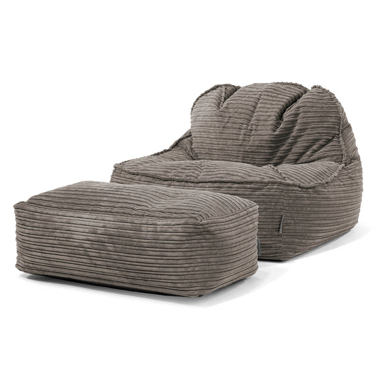 Pufa fotel Sloucher 2.0 - Klasyczny sztruks Grafit szarość 02