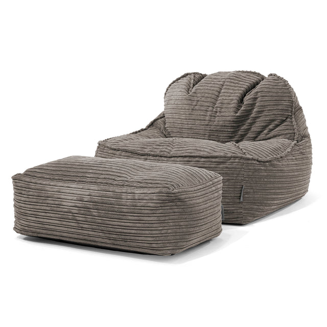 Pufa fotel Sloucher 2.0 - Klasyczny sztruks Grafit szarość 02