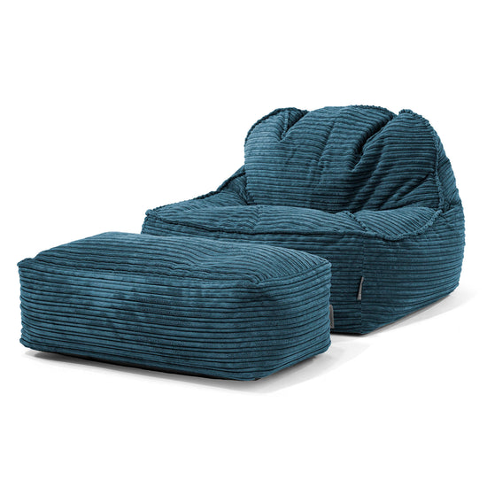 Pufa fotel Sloucher 2.0 - Klasyczny sztruks Granat 02