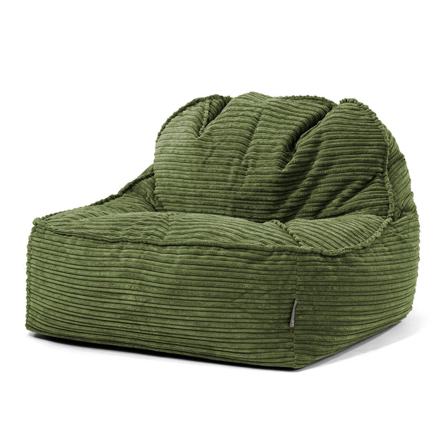 Pufa fotel Sloucher 2.0 - Klasyczny sztruks Leśna zieleń 01