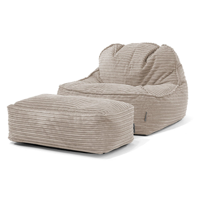Pufa fotel Sloucher 2.0 - Klasyczny sztruks Mysi 02