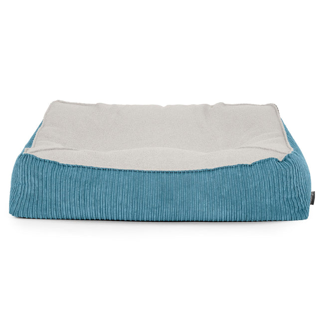 Sofa pufa Sloucher - Boucle & sztruks Morski błękit 02
