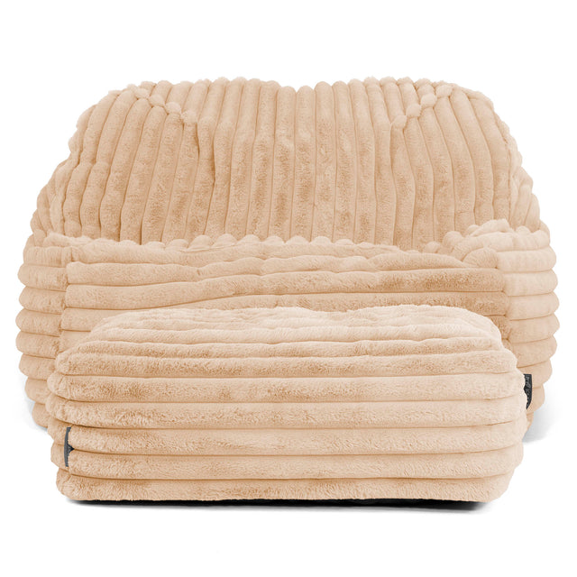 Pufa fotel Sloucher - Sztruks ultra plusz Brzoskwinia 03
