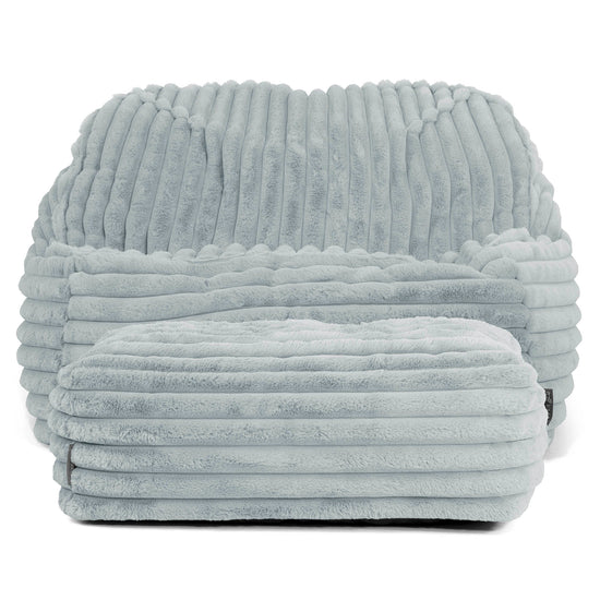 Pufa fotel Sloucher - Sztruks ultra plusz Kacze jajo niebieskie 03