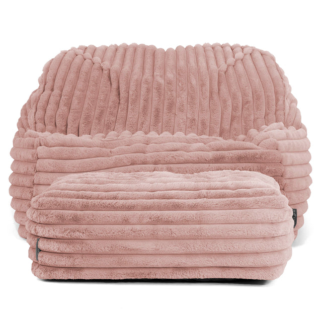 Pufa fotel Sloucher - Sztruks ultra plusz Łosoś 03