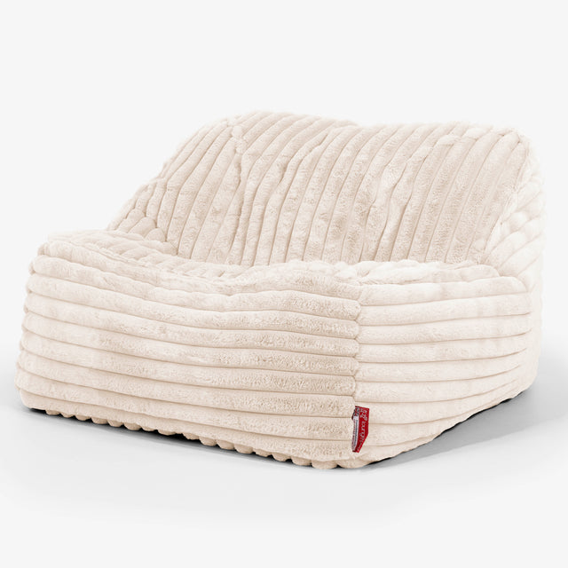 Pufa fotel Sloucher - Sztruks ultra plusz Śmietanka 01