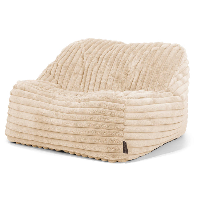 Pufa fotel Sloucher - Sztruks ultra plusz Śmietanka 01