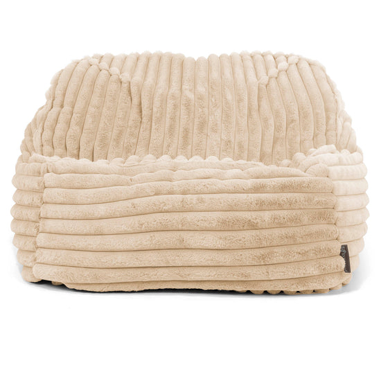 Pufa fotel Sloucher - Sztruks ultra plusz Śmietanka 02