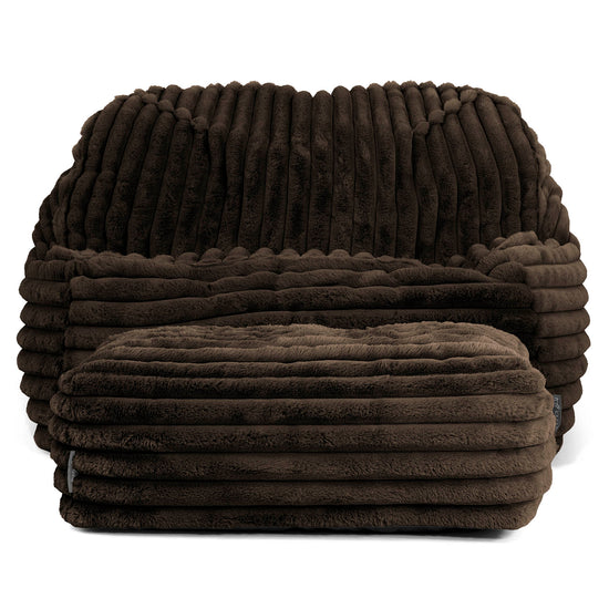 Pufa fotel Sloucher - Sztruks ultra plusz Sobolowy 03