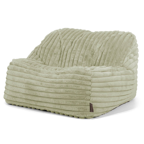 Pufa fotel Sloucher - Sztruks ultra plusz Szałwiowy zielony 01
