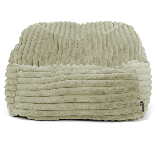 Pufa fotel Sloucher - Sztruks ultra plusz Szałwiowy zielony 02