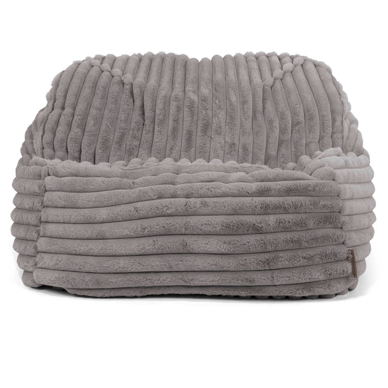 Pufa fotel Sloucher - Sztruks ultra plusz Szarość 02