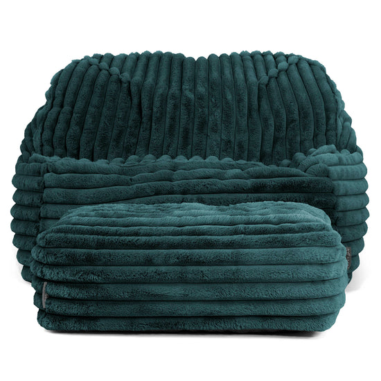 Pufa fotel Sloucher - Sztruks ultra plusz Turkus 03