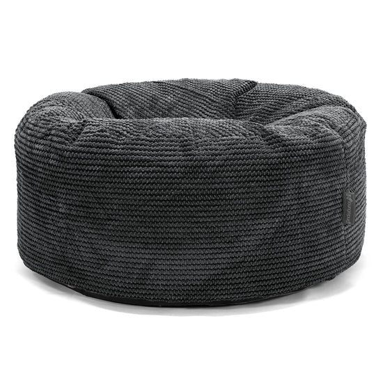 Pufa okrągła duża - Pom Pom Czerń 01