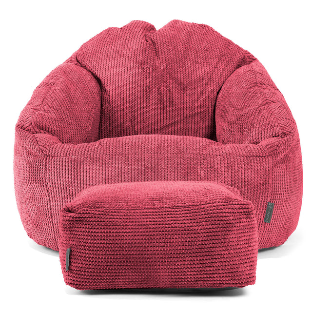Siedzisko pufa sako Bubble - Pom Pom Czerwony pastelowy 02