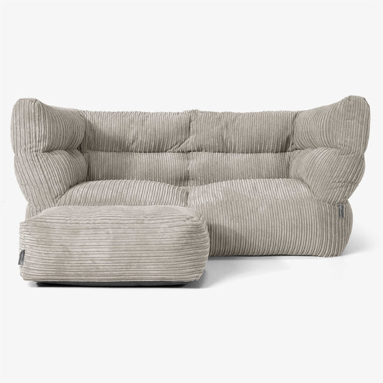 Sofa 2-osobowa pufa Albert 2.0 - Klasyczny sztruks Mysi 02