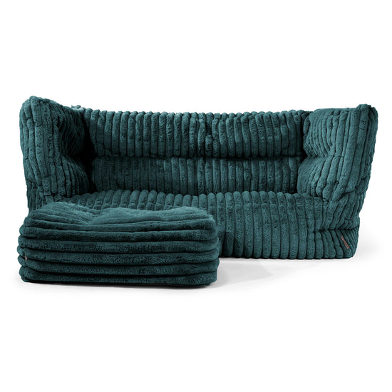 Sofa 2-osobowa pufa Albert 2.0 - Sztruks ultra plusz Turkus 02