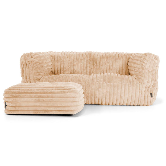 Sofa 2-osobowa pufa Albert - Sztruks ultra plusz Brzoskwinia 02