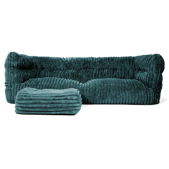 Sofa 3-osobowa pufa Albert 2.0 - Sztruks ultra plusz Turkus 02