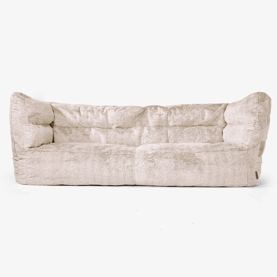 Sofa 3-osobowa pufa Albert 2.0 - Sztuczne futerko z królika Złoty brąz 01