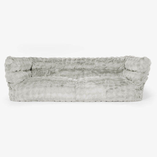 Sofa 3-osobowa pufa Albert 2.0 - Sztuczne futro Bąbelkowe Szałwiowy zielony 01